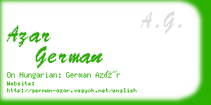 azar german business card